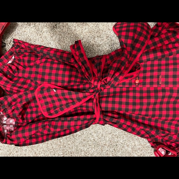 Girls sz 4 Christmas checkered romper - Picture 3 of 5